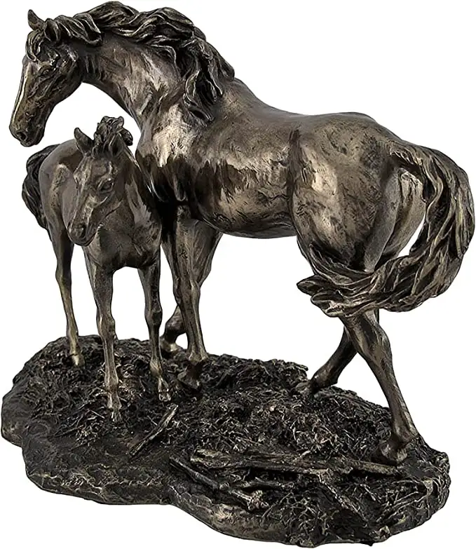 Patung perunggu hewan kustom tahan lama kualitas tinggi ukuran hidup patung kuda tembaga luar ruangan