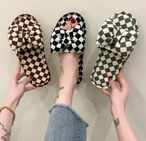 1688 Ladies Slipper Checkerboard Pant shoes 2022 New Style Home Shoes with quality inspection service
