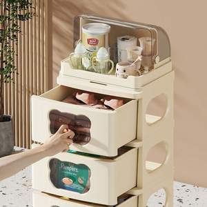 Lật đầu ngăn kéo loại lưu trữ tủ với ròng rọc phim hoạt hình gấu BPA-free nhựa Organizer giỏ hàng với <span class=keywords><strong>Top</strong></span> bé chai lưu trữ hộp - Product Image 4