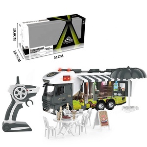 Explore and Play 2,4G Radio Control de plástico Touring Caravan RC Truck Toy con cabina desmontable y diseños específicos del tema - Product Image 5