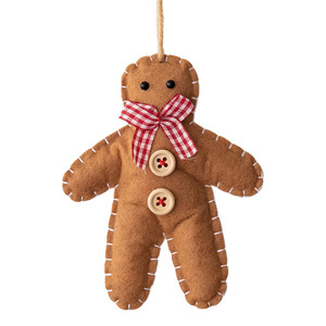 2026 yeni yıl yılbaşı ağacı doldurulmuş oyuncak Polyester kumaş asılı süsleme sevimli gingerdoll bebek 6.5x5.5cm dayanıklı çevre dostu - Product Image 5