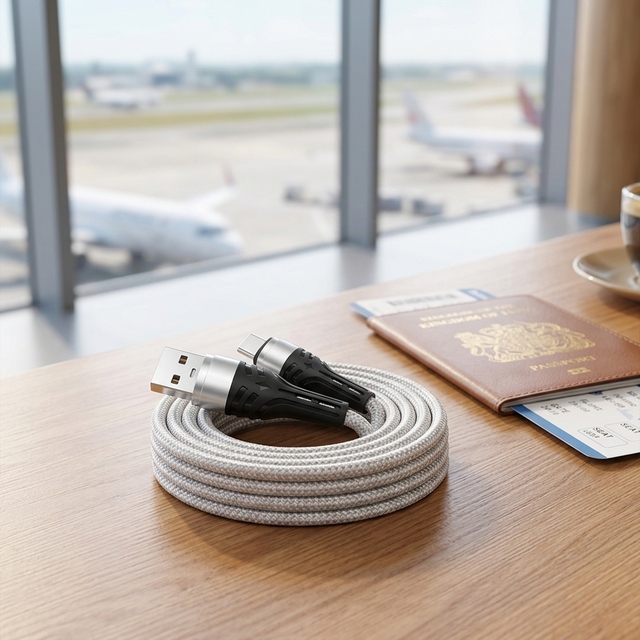 Anti-Snap Braided USB Charger Cable Fast Charging USB Type C Data Transfer Cable with Metal Connector