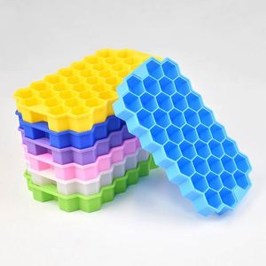 Stackable Food Grade Silicone Honeycomb Cube Tray <b>Ice</b> <b>Maker</b> Function Eco Friendly Easy Release 37 Cavity - Product Image 4