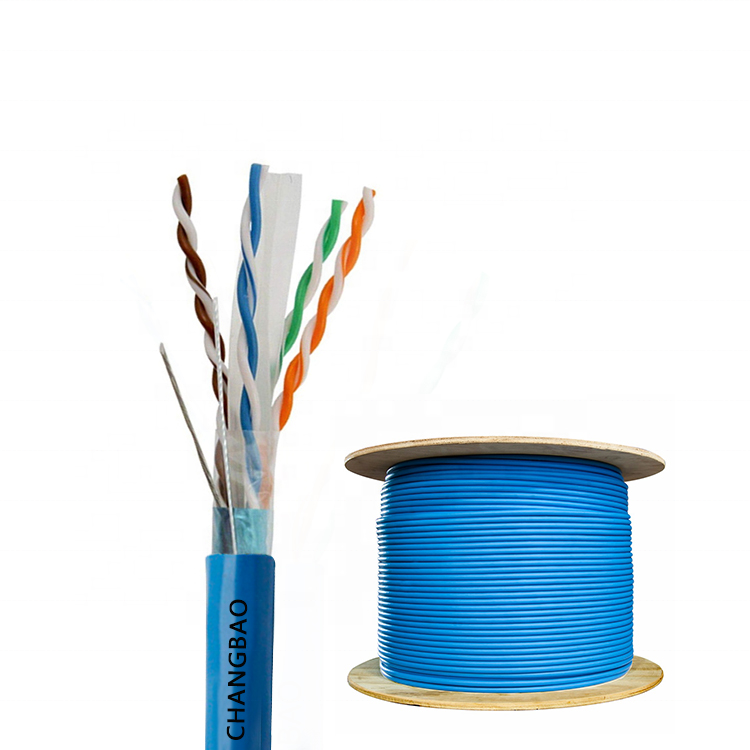 Экранированные сетевые кабели Changbao, FTP STP, 23AWG, 4 пары, покрытие из ПВХ или LSZH, сетевые кабели lan Cat6 для помещений, 305 м, цена в рулоне