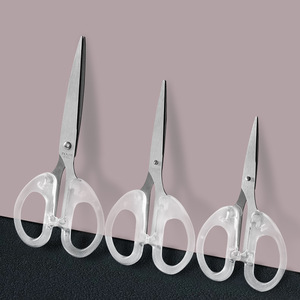 Transparent Stainless Steel Scissors 12cm Straight Blade Office Paper Cutting Multi Functional Portable Small Medium Large Size - Product Image 2