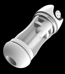Piston Otomatis Rotasi Teleskopik untuk Pria, Mesin Masturbator Oral Vagina Buatan untuk Pria