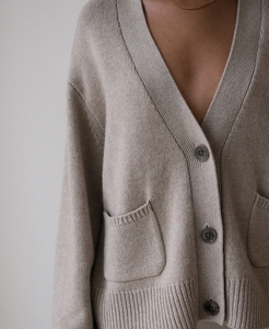 Maglione da <span class=keywords><strong>donna</strong></span> <span class=keywords><strong>Oversize</strong></span> in tinta unita classico <span class=keywords><strong>Cardigan</strong></span> in Cashmere aperto con bottone da tasca - Product Image 5