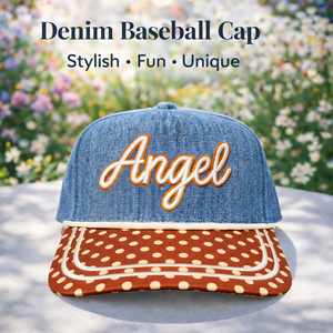 Gorra de Béisbol de Mezclilla de 5 Paneles con Bordado 3D, Visera de Puntos, Dos Tonos, Cierre a Presión, Tejido de Mezclilla, Gorras G5 - Product Image 1