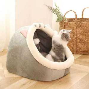 Tempat Tidur Kucing Hangat dengan Pintu Masuk Lembut, Tempat Tidur Kucing Nyaman dan Mewah untuk Hewan Peliharaan di Dalam Rumah - Product Image 3