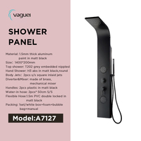 Panneau mural de douche noir mat de qualité fiable pour salle de bain, vente en gros