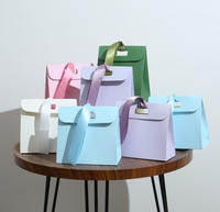 Nouvelle conception de sac en papier unique pour cadeaux de mariage avec poignée en ruban, emballage pour bonbons, bijoux, conteneur pour cadeaux de fête, boîte d'emballage