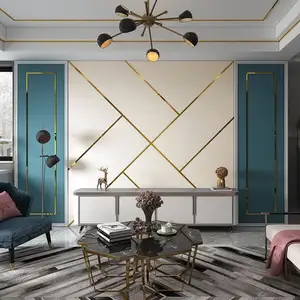 High-end özel ev Deco iç bitirmek için PU deri oturma odası arka plan yatak odası sanat duvar panelleri otel