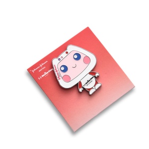 Insignia Metálica de Esmalte Duro con Personaje de Dibujos Animados para Niños, Color Blanco - Product Image 2