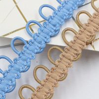 Bordure élastique à boucle boutonnée avec col en fourrure pour vêtements, vente en gros d'usine