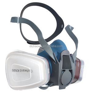 Desain baru M701 penutup wajah setengah silikon masker Gas Filter ganda <span class=keywords><strong>Respirator</strong></span> katup pernapasan dapat disesuaikan klip hidung untuk pelukis - Product Image 3
