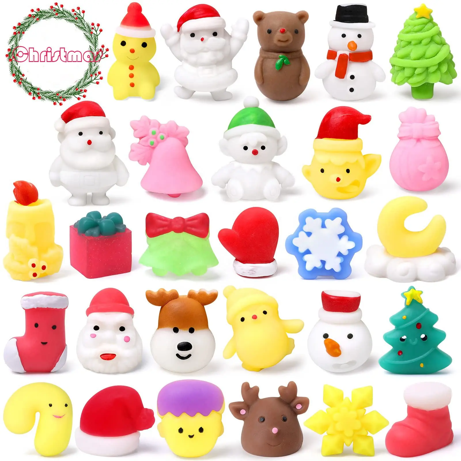 Amazon Hot Mochi Squishy Toys Promotional Christmas Gift Collection Cute Kawaii Squeeze Toy Squishy Animal Squishy Mochi