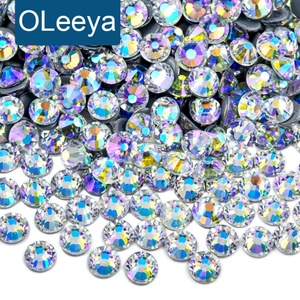 Strass thermocollants Oleeya effet lune scintillante, en verre et cristal, pour robe de mariée - Vente chaude - Product Image 1