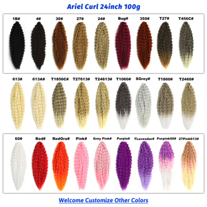 Trecce all'uncinetto lunghe extra in stile russo con colore sfumato, 24 pollici, capelli sintetici Ariel ricci per intrecciare, trecce a <span class=keywords><strong>onda</strong></span> d'acqua - Product Image 2