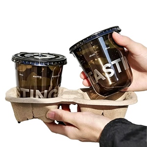 Custom Logo10oz 12 14 16 20 24oz Black Clear U-Shape Thickened Disposable PET <b>Cups</b> with Lids for Bubble Tea, PET <b>Plastic</b> <b>Cups</b> - Product Image 1