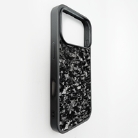 2025 pour iPhone luxe brillant noir forgé motif aléatoire fibre de carbone coque antichoc Pc étui de téléphone portable
