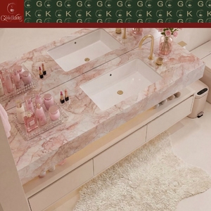 Plans <span class=keywords><strong>de</strong></span> toilette en marbre <span class=keywords><strong>de</strong></span> quartz rose PINKURA pour salles <span class=keywords><strong>de</strong></span> <span class=keywords><strong>bain</strong></span> haut <span class=keywords><strong>de</strong></span> gamme, suites d'hôtels, centres <span class=keywords><strong>de</strong></span> spa, finition des bords <span class=keywords><strong>sur</strong></span> mesure - Product Image 3