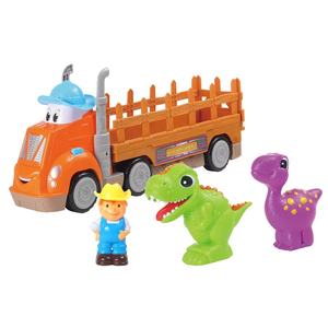 Ensemble de jouets de camion de transport de dinosaures alimentés par friction avec des voitures de transport de dessins animés pour les enfants et les tout-petits - Product Image 2