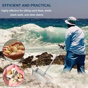 Rastrillo Profesional para Pulgas de Arena con Mango Largo y Juego de Tamiz de Arena Plegable de Acero Inoxidable para Jardinería en la Playa - Product Image 6