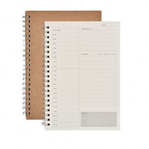 Fournisseur en gros de carnets à spirales en cuir à couverture rigide, 100 feuilles, liste de tâches, planificateur pour la gestion du temps - Product Image 4