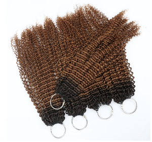 Extensiones de Cabello Virgen Jerry Curly Pre-Enlazadas, Cabello Humano Malayo, Trenzas Boho, Puntas con Efecto Pluma Birmano, Nudos Invisibles - Product Image 1