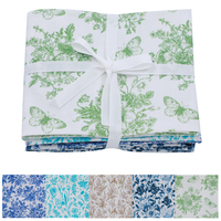 Kain Katun Motif Bunga Fat Quarter, Bundel Kain Katun 100% Persegi, Kain Bermotif Bunga