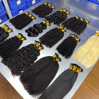 Extensions de cheveux permanentés noirs pour femmes, qualité Remy de luxe, cuticules entièrement alignées, double trame, pointe plate, fabrication vietnamienne, vente en gros usine