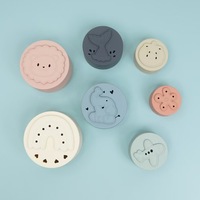 Jouet d'empilage en silicone de haute qualité avec des expressions mignonnes pour bébés