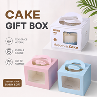 Boîte d'emballage en papier pliable personnalisée avec poignée et fenêtre pour gâteaux, biscuits et coffrets cadeaux sucrés