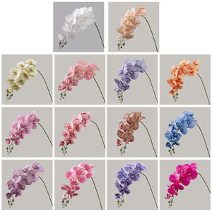 K71 Vente en gros d'usine, <span class=keywords><strong>orchidée</strong></span> artificielle de haute qualité, couleur violette et blanche, toucher réaliste, pour la décoration de la maison, du bureau et des mariages - Product Image 4
