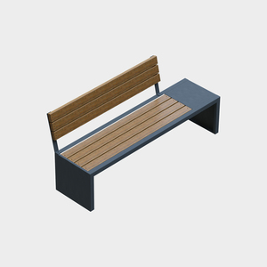 Banc de parc extérieur en métal BDB avec table latérale, sièges résistants aux intempéries pour les espaces publics - Product Image 3