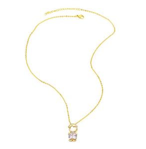<span class=keywords><strong>Collana</strong></span> pendente da ragazzo 14k semplice europea e americana con zircone colorato a forma di cuore a catena - Product Image 2