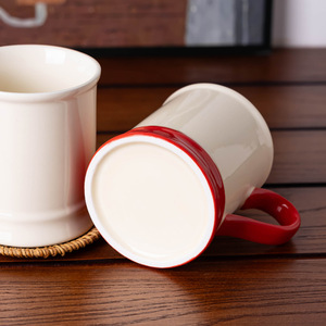 แก้วเซรามิคพิมพ์ลายตัวอักษร สีขาว แดง น้ำเงิน แก้วเดี่ยวสำหรับกาแฟ นม อาหารเช้า - Product Image 2