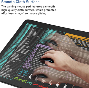 Xl lớn chơi game Mousepad với Non-Slip khâu cạnh Excel phím tắt cheat Sheet cho PC văn phòng bảng tính Bàn phím sử dụng - Product Image 5