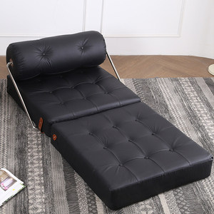 Modern Minimalist Simple Black PU Leather Stackable <strong>Footstool</strong> One Seat <strong>Sofa</strong> Creative Lazy <strong>Bed</strong> - Product Image 2