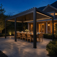 Pergola motorisée à lames orientables, gazebo extérieur, imperméable, moderne, en aluminium, montage facile