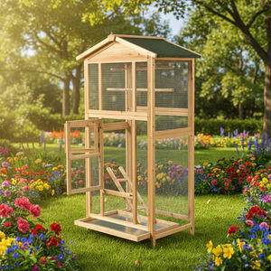 Moderna Jaula para Pájaros de <span class=keywords><strong>Madera</strong></span> Ecológica e Impermeable para Loros Grandes, Jaula para Mascotas de Jardín - Product Image 6