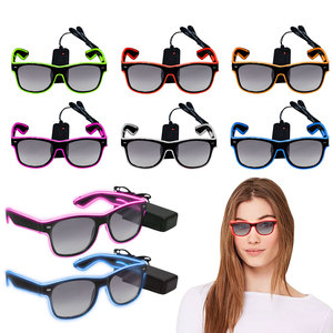 Gafas de Sol Cuadradas con Cable EL Portátiles para Fanáticos del Fútbol, <span class=keywords><strong>Zona</strong></span> de Aficionados, Regreso a Clases, Graduación, Boda, Cumpleaños, Ramadán, Decoración Patriótica - Product Image 1