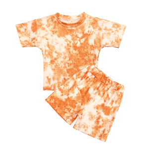Conjunto de Ropa de Verano para Niñas Pequeñas, Conjunto de Ropa Informal para Bebés, Camiseta con Estampado Tie-Dye y Pantalones Cortos, Conjunto de 2 Piezas - Product Image 5