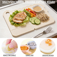 Planche à découper pliable en plastique portable double face pour cuisine de camping en extérieur
