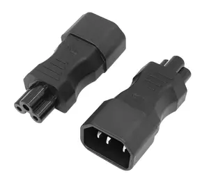 Conector macho fêmea conector AC C14 para C5 adaptador de tomada de energia conversor 10A AC