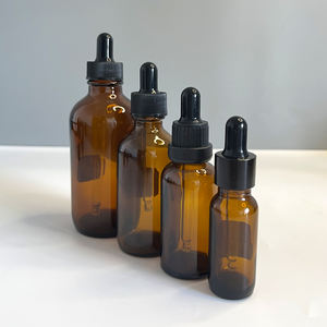 30ml Custom Logo <b>Glass</b> Amber Serum <b>Bottle</b> Facial Essential Oil <b>Dropper</b> <b>Bottle</b> - Product Image 1