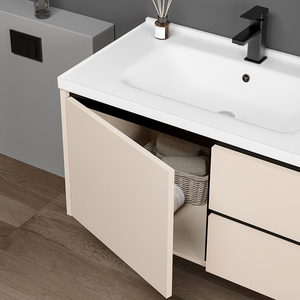 <span class=keywords><strong>Mueble</strong></span> de <span class=keywords><strong>Baño</strong></span> Moderno para Apartamento o Villa con <span class=keywords><strong>Espejo</strong></span> Iluminado LED Táctil, Estructura de Madera Sólida <span class=keywords><strong>y</strong></span> <span class=keywords><strong>Lavabo</strong></span> de Cerámica - Product Image 5