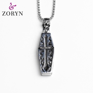 Pendentif Ankh Croix Scarabée en Acier Inoxydable, Bijoux Gothiques Punk Vintage en Acier Titane avec Héroglyphes Égyptiens Anciens pour Hommes - Product Image 4