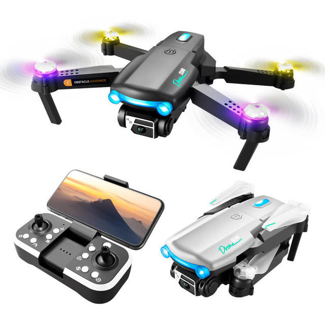 Flytec FY-S98 Foldable Obstacle Avoideance Mini Drones Quadcopter Helicopter With 4K Dual Camera HD Free Transform LED Lights