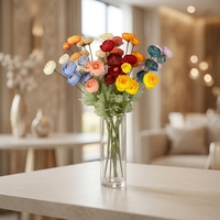 Bouquet de 4 roses artificielles en soie, arrangement floral, fleurs artificielles pour mariage, décoration de la maison, hôtel